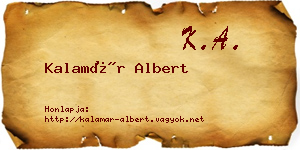 Kalamár Albert névjegykártya